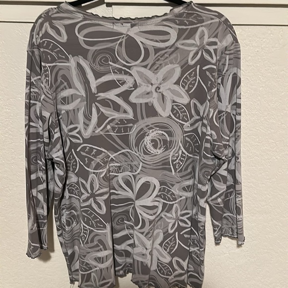 Fresh Produce Blue/Purple 3/4 Sleeve Cotton Shirt Size XL - Picture 2 of 3